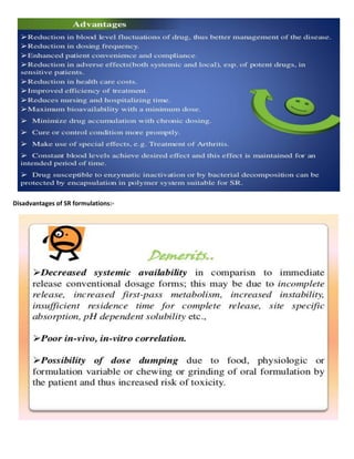 Disadvantages of SR formulations:-
 