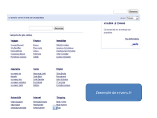 L’exemple de revenu.fr
 