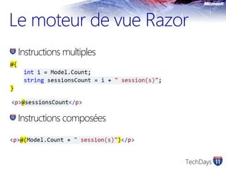 Le moteur de vue Razor Instructions multiplesInstructions composées