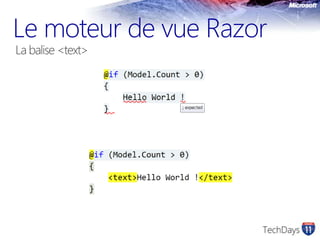 Le moteur de vue Razor  La balise <text>