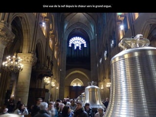 Une vue de la nef depuis le chœur vers le grand orgue.
 