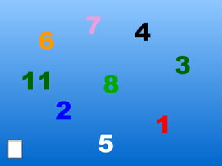 7       4
 6
                         3
11           8
     2
                     1
         5
 