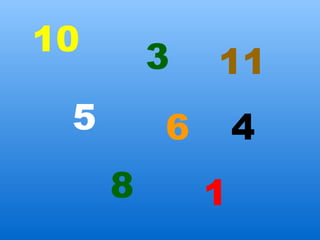 10       3   11
 5       6       4
     8       1
 