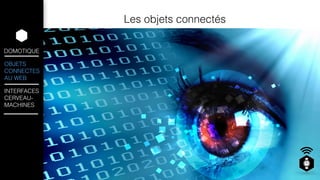 DOMOTIQUE 
OBJETS 
CONNECTES 
AU WEB 
INTERFACES 
CERVEAU-MACHINES 
Les objets connectés 
 