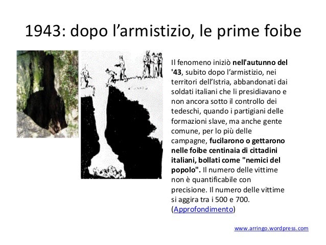 L'esodo istriano e le foibe giorno del ricordo 2014