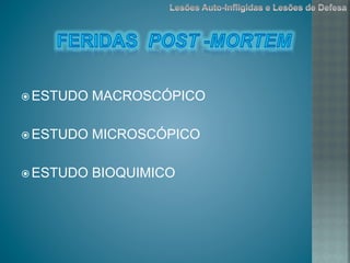 ž ESTUDO MACROSCÓPICO
ž ESTUDO MICROSCÓPICO
ž ESTUDO BIOQUIMICO
 