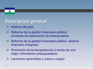 Descripción generalHistoria del país