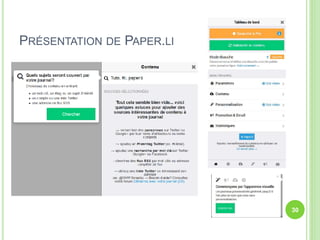 PRÉSENTATION DE PAPER.LI 
30 
 