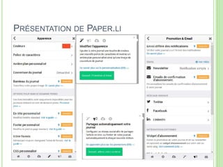 PRÉSENTATION DE PAPER.LI 
31 
 