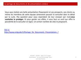 TypePad5AIGEME - D9CW3 - Web 2.0 et usages dynamiques - Les outils de partage - pour une classification