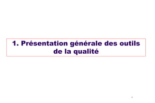 1. Présentation générale des outils
de la qualité

3

 