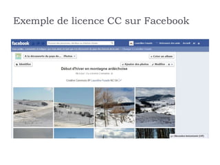 Exemple de licence CC sur Facebook
 