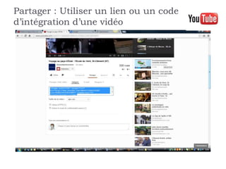 Partager : Utiliser un lien ou un code
d’intégration d’une vidéo
 