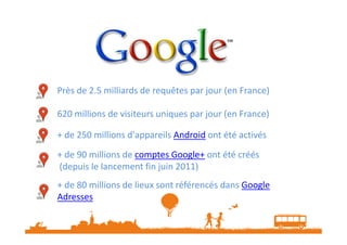 Près de 2.5 milliards de requêtes par jour (en France)
620 millions de visiteurs uniques par jour (en France)
+ de 250 mil...
