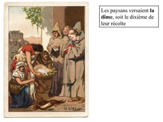 Par la Trêve de Dieu, l’Eglise
interdisait de se battre depuis le
mercredi jusqu’au lundi, et pendant
« l’Avent et le Carême ».
Par la Paix de Dieu, l’Eglise
interdisait de piller les marchands, de
voler les pauvres, de s’attaquer aux
prêtres et aux biens de l’Eglise.
 