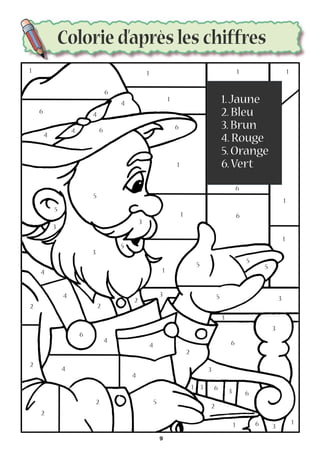 Colorie d’après les chiffres
1.Jaune
2. Bleu
3. Brun
4. Rouge
5. Orange
6.Vert
1
1
1 6
6
1
1
1
1
1 1
1
1
1
5
5
5
5
5
5
5
5
3
3
3
3
3
3
3
3
4
4
4
4
4
4
2
2
2
2
2
2
2
4
4
4
4
6
3
3
3 6
6
61
2
6
6 6
6
6
9
 