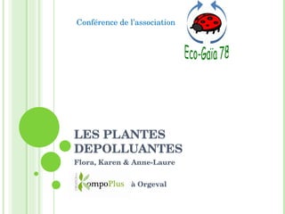 LES PLANTES DEPOLLUANTES Flora, Karen & Anne-Laure à Orgeval Conférence de l’association 