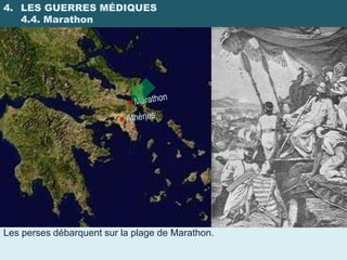 4. LES GUERRES MÉDIQUES
   4.4. Marathon




Les perses débarquent sur la plage de Marathon.
 