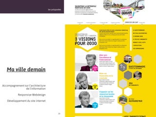 les polypodes




   Ma ville demain

Accompagnement sur l’architecture
                de l’information

           Responsive Webdesign

   Développement du site internet



                                              20
 