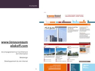 les polypodes




www.lenouveaum
     alakoff.com
Accompagnement sur l’architecture
                de l’information

                      Webdesign

   Développement du site internet



                                              26
 
