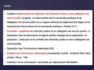 Les principales dispositions du nouveau code des marchés publics et des délégations de service public
