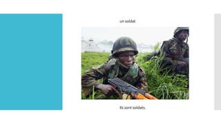 un soldat
Ils sont soldats.
 