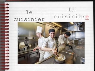 le
cuisinier
la
cuisinière
 