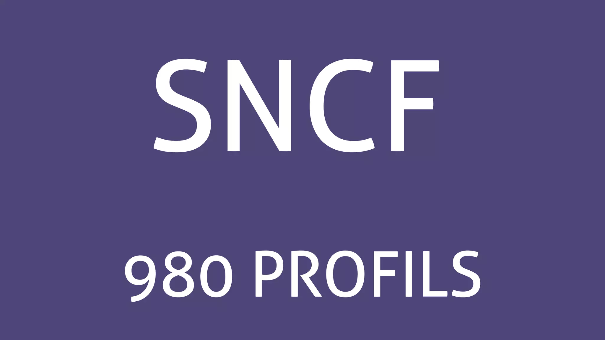 SNCF
980 PROFILS