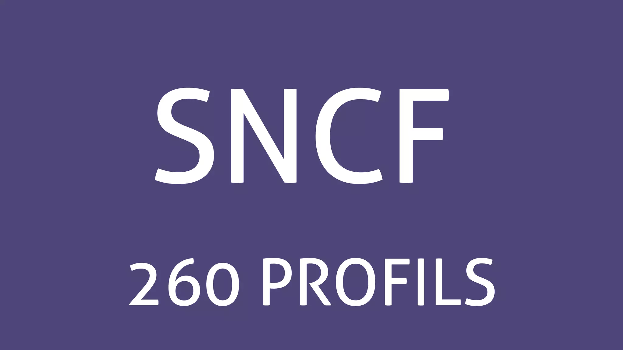SNCF
260 PROFILS