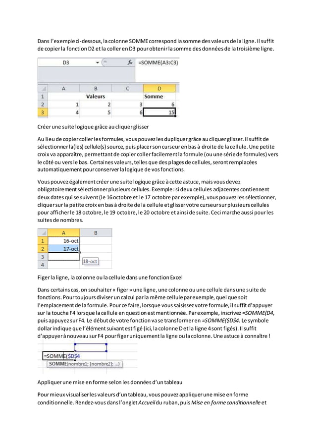 Les raccourcis clavier sur microsoft excel
