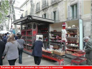 Paradas de venta de animales de compañía o mascotas
 