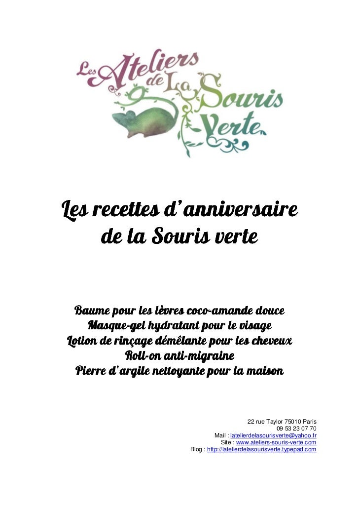 Les Recettes D Anniversaire De La Souris Verte