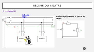 RÉGIME DU NEUTRE
2. Le régime TN:
10
Schéma
TN-S Schéma équivalent de la boucle de
défaut
 