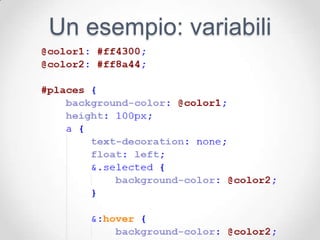 Un esempio: variabili
 