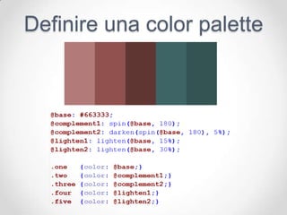 Definire una color palette
 