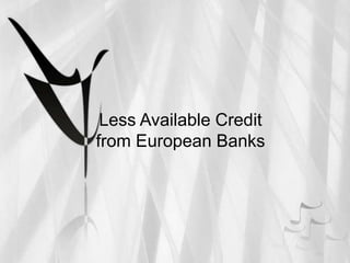 Less Available Credit
from European Banks
 