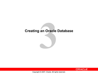 Creating an Oracle Database 