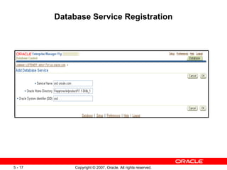 Database Service Registration 