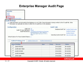 Enterprise Manager Audit Page 