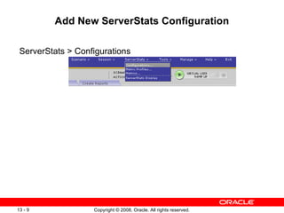 Add New ServerStats Configuration ServerStats > Configurations 