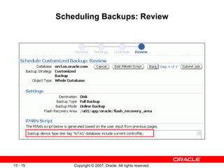 Scheduling Backups: Review 