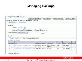Managing Backups 