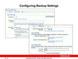 Configuring Backup Settings 