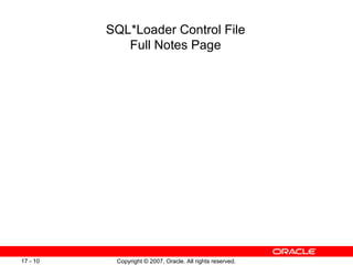 SQL*Loader Control File Full Notes Page 