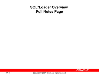 SQL*Loader Overview  Full Notes Page 