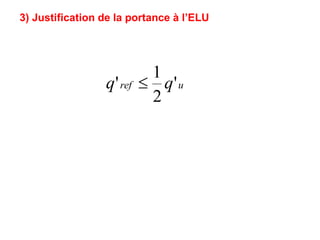 3) Justification de la portance à l’ELU
u
ref q
q '
2
1
' 
 