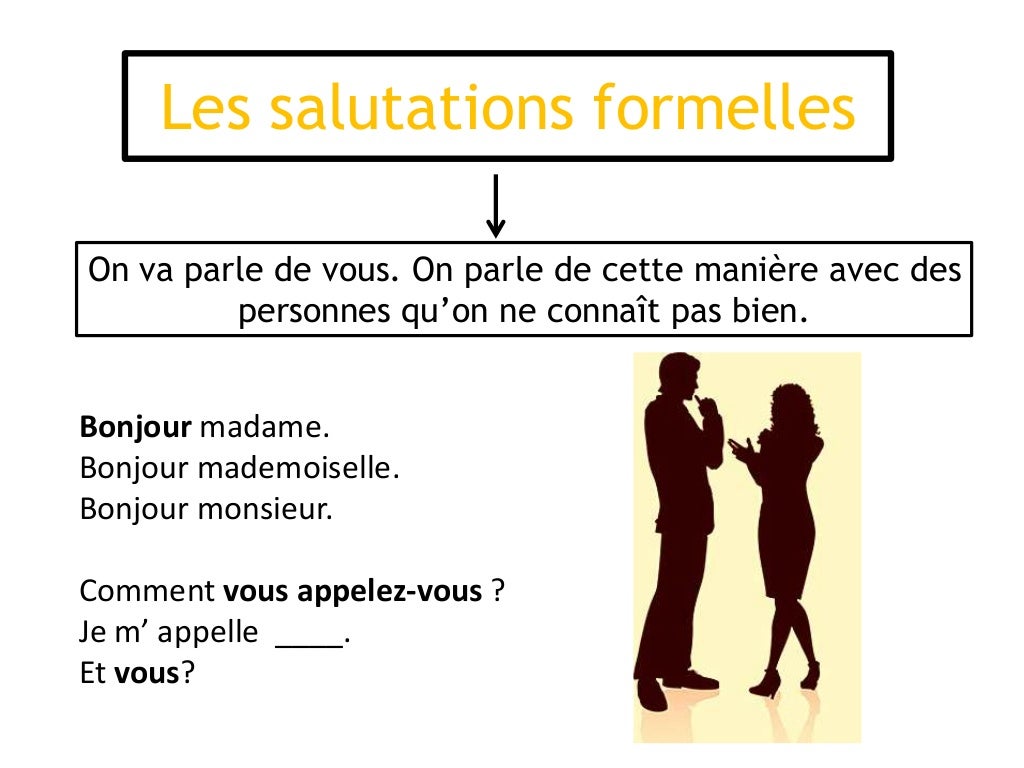 Les salutations informelles et formelles