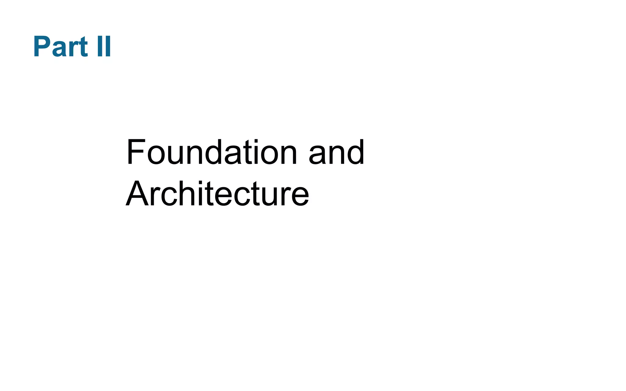 Part II

Foundation and
Architecture

 