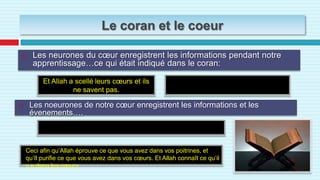 Le coran et la science du cœurLe saint coran a dépassé toutes ces découvertes sur le cœur, étant le livre de Dieu , le recueil ultime de miracles….