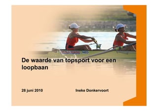 De waarde van topsport voor een
loopbaan


28 juni 2010            Ineke Donkervoort


    Start presentatie
 